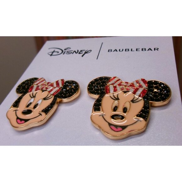 Disney X Baublebar Minnie Mouse Holiday Bow Earrings - Picture 4 of 5